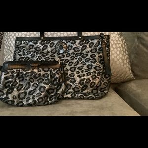 Coach Ocelot Lurex Shoulder Tote and Wristlet Set